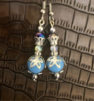 ✡️ Long blue/silver Earrings ✡️!! New!! Free Shipping!!