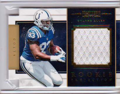 Dwayne Allen, 2012 Panini Prominence ROOKIE RELIC Card #35, Indianapolis Colts, 103/299, (L3