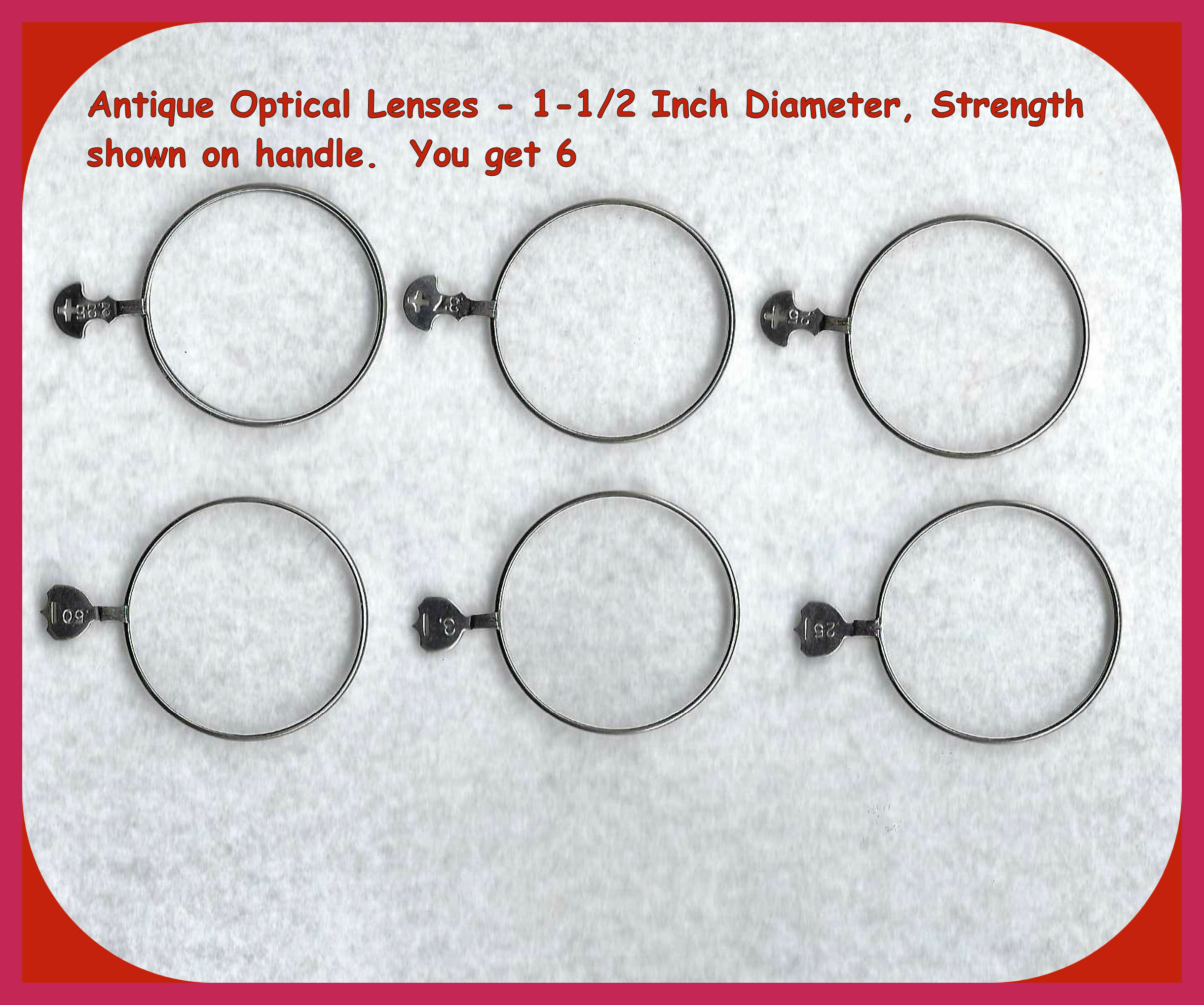 FREE: Antique Optometry Trial Lenses, Set of 6, Steampunk, Jewelry, Halloween, Costumes
