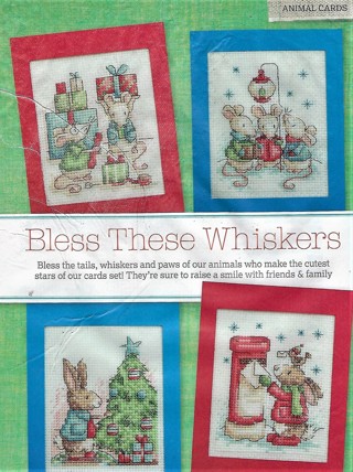 "BLESS THESE WHISKERS"~NEW CROSS STITCH PATTERN~MICE AND BUNNIES~FREE SHIP 