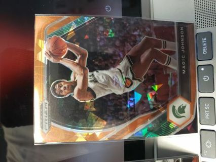 Magic Johnson NBA Orange Cracked ice prizm Basketball card