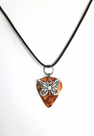 Butterfly Charm Guitar Pick Necklace B-14