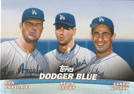 2001 Topps Baseball Combos #TC11 Dodger Blue Drysdale Brown Koufax 