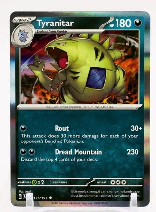 NM Rare Holo Scarlet and Violet Paldea Evolved Tyranitar Pokemon card TCG