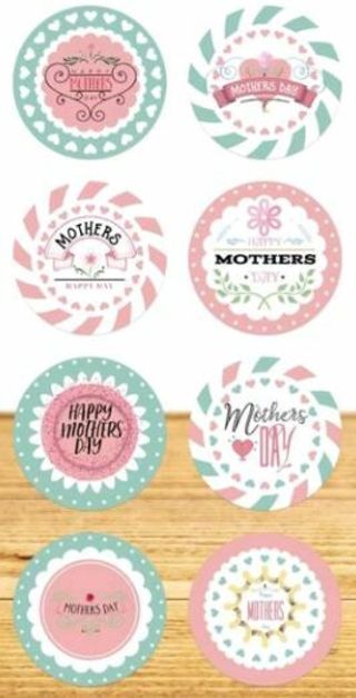 ⭐NEW⭐(8) 1.38" MOTHER'S DAY STICKERS