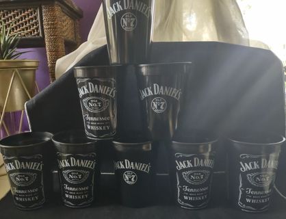 8 new plastic Jack Daniels old number 7 Tennessee whiskey plastic cup lot