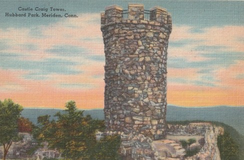 Vintage Unused Postcard: s: Castle Craig Tower, Hubbard Park, Meriden, CT