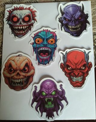 6 - "SCARIEST THINGS, HIDING UNDER THE BED" STICKERS. (Winner receives 1 free sticker)