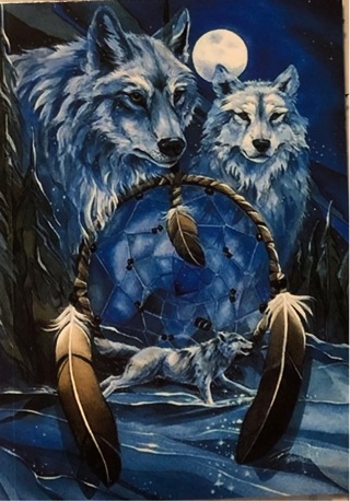 Wolves with Dream Catcher - 3 x 4” MAGNET - GIN ONLY
