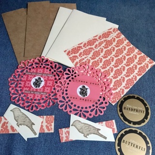 2 DIY Card Kits with Papers, Doilies, Embellishments, Free Mail