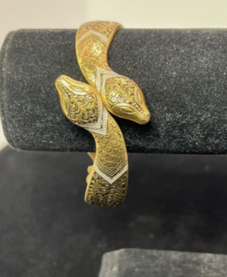 60s/70s Spanish Damascene Snake Bracelet Snake Cuff