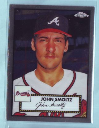 2021 Topps Chrome Platinum Anniversary John Smoltz Baseball Card # 600 Braves