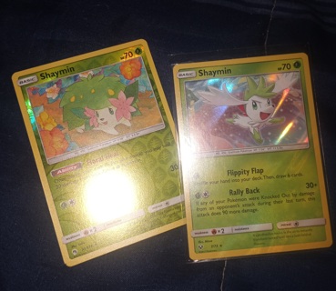 2 shaymin pokemon  cards