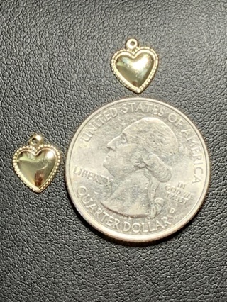 HEART CHARMS~#9~GOLD~MINI~SET OF 2~FREE SHIPPING!