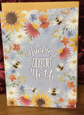 Friendship Card with Bee and Flowers Design