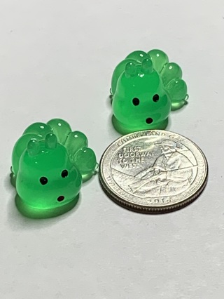 GREEN CATERPILLARS~#9~SET OF 2 CATERPILLARS~GLOW IN THE DARK~FREE SHIPPING!