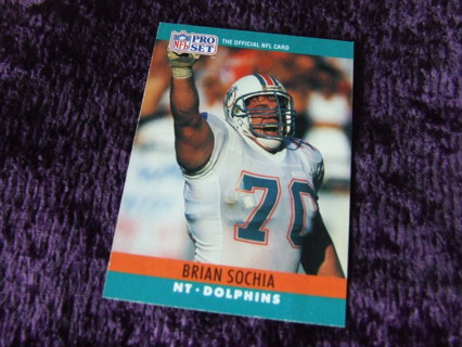 1990 Brian Sochia Miami Dolphins Pro Set Card #184