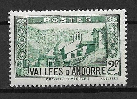 1942 Andorra (French) Sc56B 2F Meritxell Chapel MH