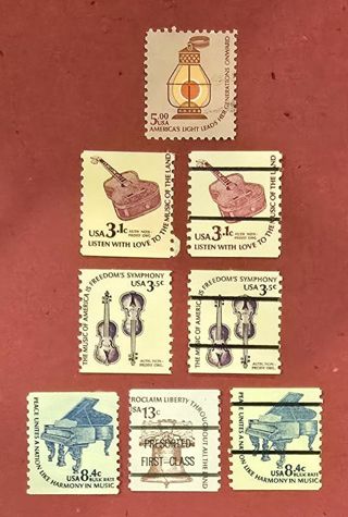 Lot of Eight Mint Hinge Damage US Postage Stamps