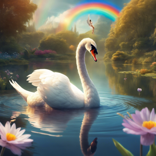 Listia Digital Collectible: Swan & Fairy & Rainbow