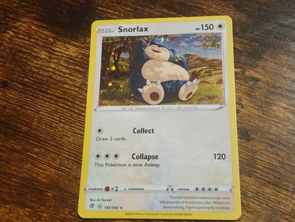 Pokemon Snorlax holo rare 141/192