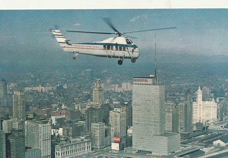 Vintage Unused Postcard: e: Chicago Helicopter Airways, Chicago, IL