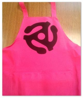 Pink & Black 45 Record Adapter Apron ~ With Pockets