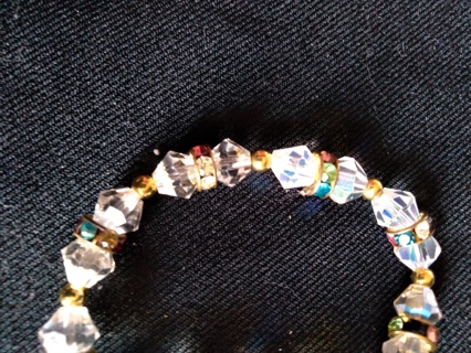 Lot 2 Crystal Bracelets plus Spacers & Gold Tone Beads