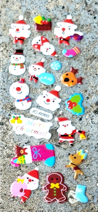 CHRISTMAS PUFFY VINYL STICKERS STYLE 7