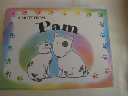 Personalized notecards, PAM, 6 cards w matching envelopes, NIP