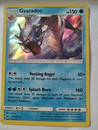 Gyarados 33/147 rare holo pokemon