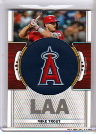 Mike Trout, 2023 Topps Commemorative Team Logo Card #TLP-MT, Los Angeles Angels, (LBA)