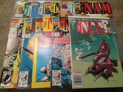 10 MARVEL COMICS "THE NAM" COMIC BOOKS- SEE ALL PICS!