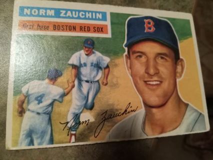 1955 TOPPS NORM ZAUCHIN BOSTON RED SOX BASEBALL CARD# 89