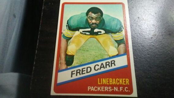 RARE ORIGINAL 1976 TOPPS WONDER BREAD ALL STAR SERIES FRED CARR GREEN BAY PACKERS FOOTBALL CARD# 19