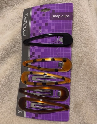 5 Brand New Snap Clips Hair Barrettes 