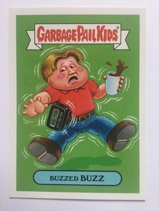 2019 Topps Garbage Pail Kids: We Hate the '90s Fads Sticker Puke BUZZED BUZZ GPK Card 