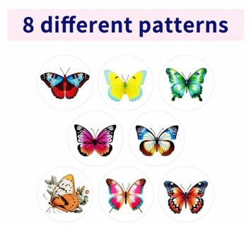 ↗️⭕(8) 1" COLORFUL BUTTERFLY STICKERS!! (SET 4 of 6)