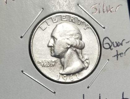 1961-D Silver Washington Quarter 90% Silver US coin