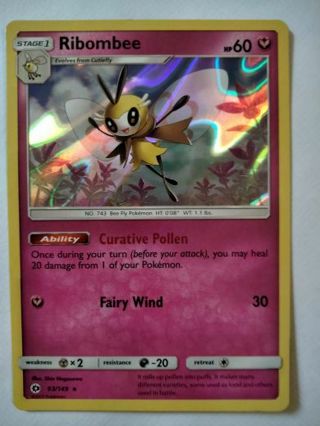 Ribombee 93/149 rare holo nm pokemon