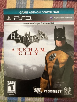 Batman: Arkham City - Sinestro Corps Batman Skin - PlayStation Redeem