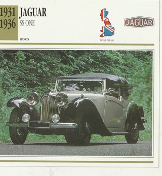 Classic Cars 6 x 6 inches Leaflet: 1931-1936 Jaguar SS One