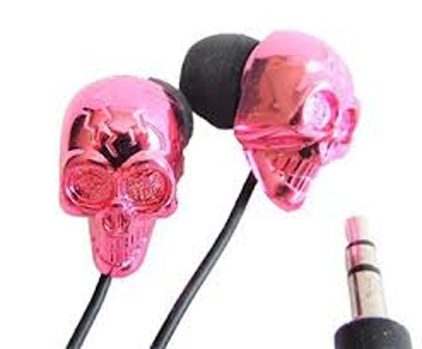 [NEW] Phone Crystal Skull Noise Isolation Earbuds (PINK) FREE SHIPPING
