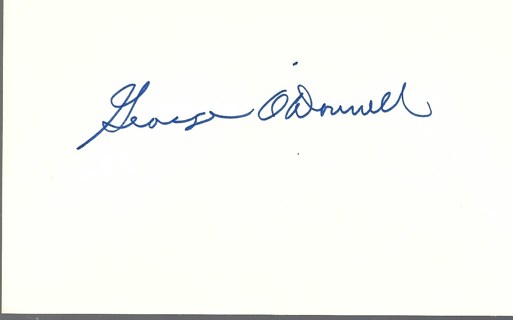 GEORGE O'DONNELL INDEX CARD SIGNED 1954 PITT PIRATES 1929-2012