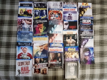 40 New Blu ray with cover Artwork only.No Blu ray cases