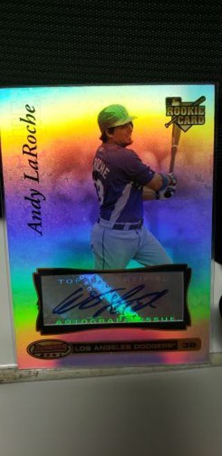 2007 Bowman best Refractor Autograph rookie card Andy Laroche