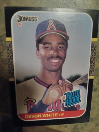 1987 DONRUSS RATED ROOKIE DEVON WHITE CALIFORNIA ANGELS BASEBALL CARD# 38