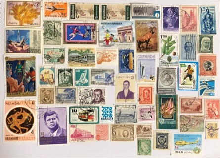 100+ stamps from around the world 