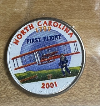 2001 North Carolina Colorized Quarter