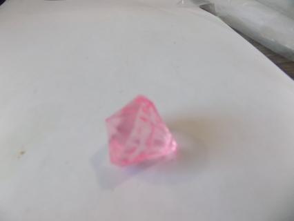 1 inch pink faceted diamond shape jewel bead